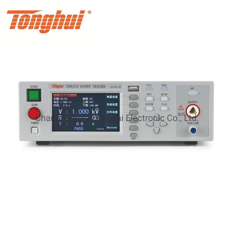 Th9310b TFT-LCD Display AC Hipot Tester with AC Current 0-10mA, AC Voltage 5000V