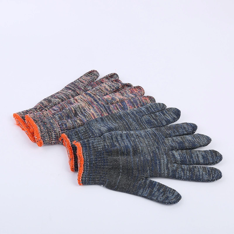 Construction Working Use Cotton Cloth Working Safety Gloves Knitted Colored Gloves