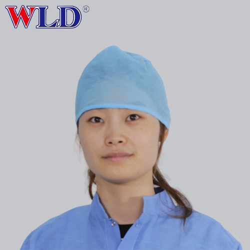 Non Woven Strip Clip Cap Bouffant Head Cover Hair Net Surgical Doctor Hat Round Mob Cap