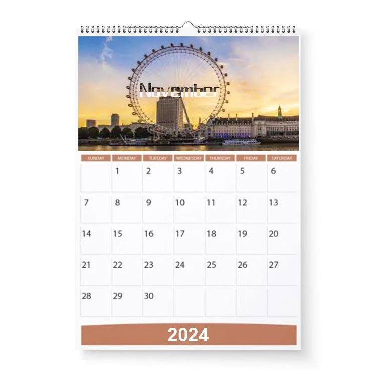 2024 Calendrier chinois personnalisé du papier personnalisé Calendrier mural mensuel Planner l'impression