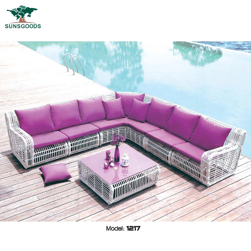 Wholesale/Supplierr Modern Furniture Chinese Garden Hotel Leisure Rope Corner Outdoor Furniture Set