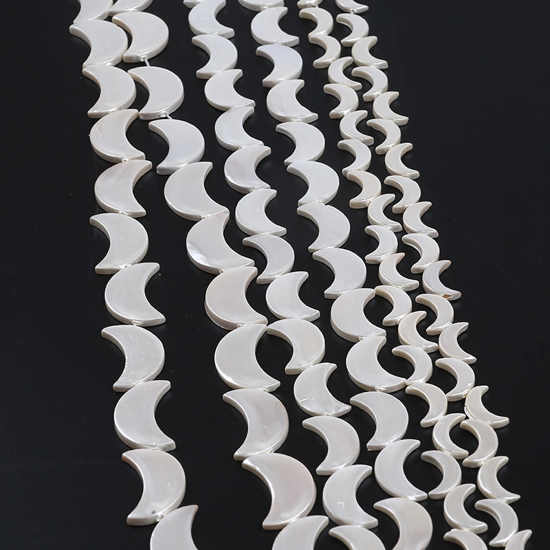 Wholesale/Supplier White Moon Shape Mother of Pearl Shell Beads for Making Earrings