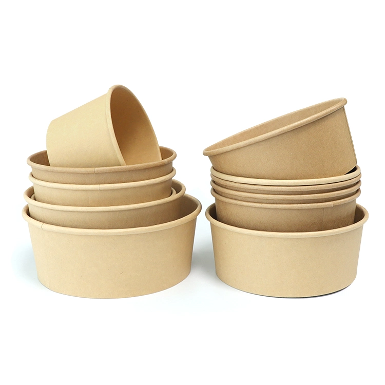 Disposable Kraft Paper Bowl Disposable Food Paper Soup Round Bowl