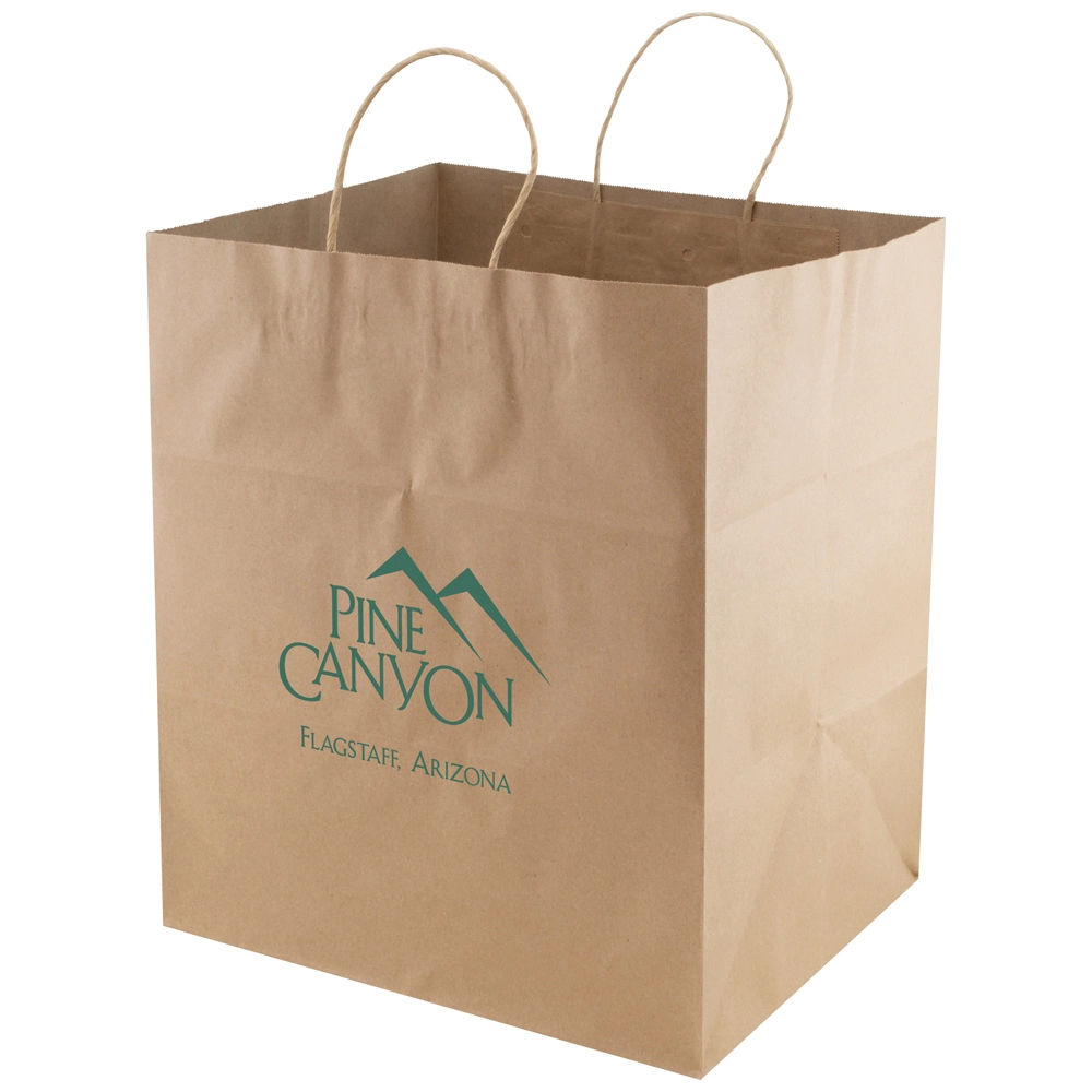 Brown Kraft Paper Bag for Carry out Shoes with Logo