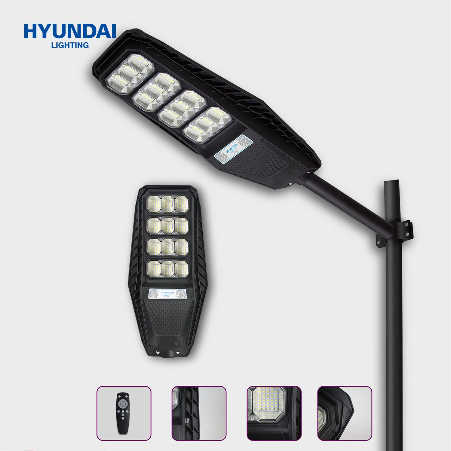 Hyundai Outdoor Solar High Power 100/200/300W Hot Sale Smart LED Street Light