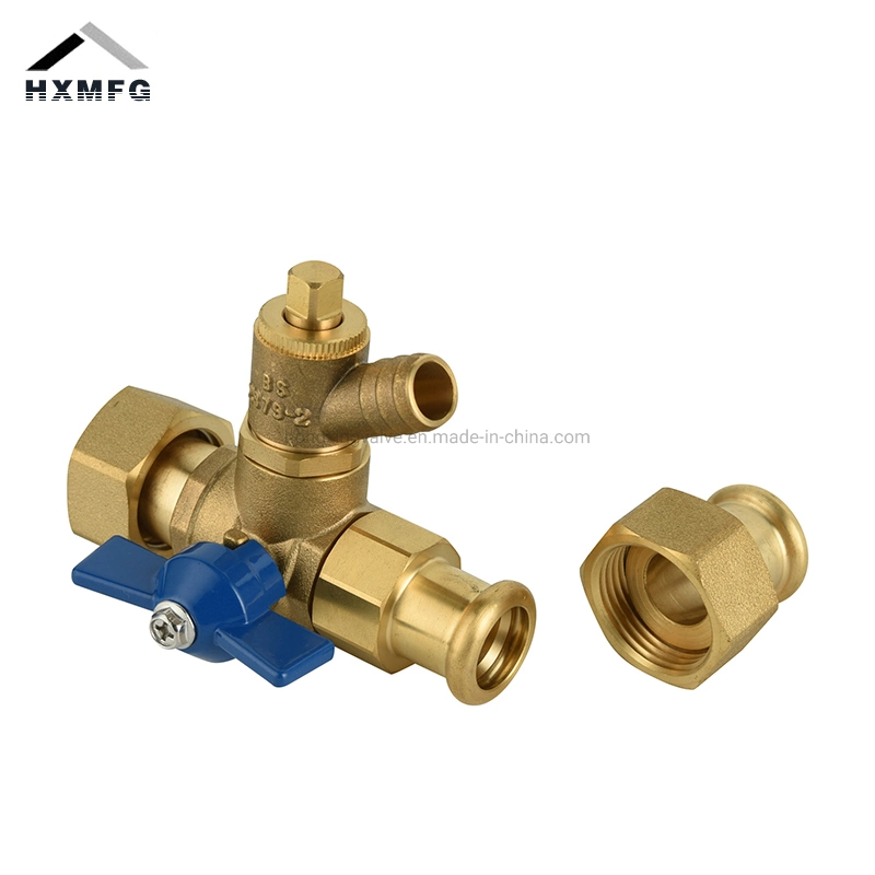 Thread Connector Unit Butterfly Handle Brass Made Drain off Cock Ball Valve