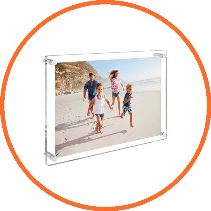 LED Digital Keychain Crystal Perspex Acrylic Picture Photo Frame