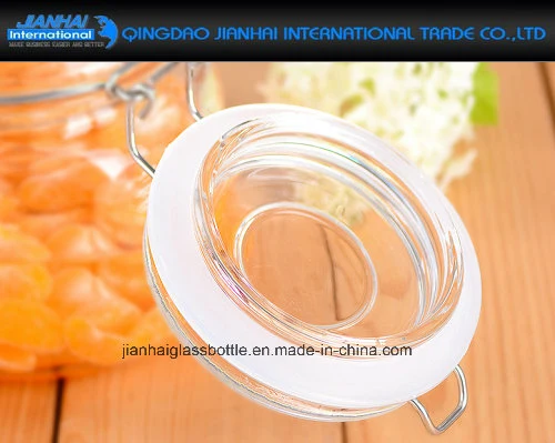 Square Shape Jam & Preserve Making Glass Clip Top Jar