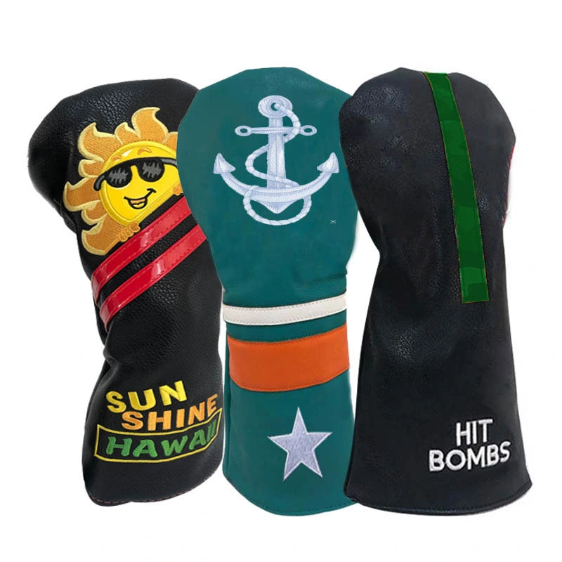 Cobertor de golf Diseño personalizado Premium Leather Golf Driver Headcovers