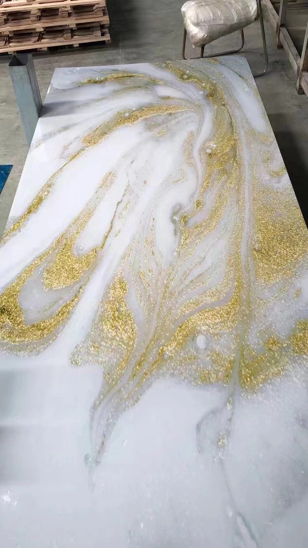 Embossed Richly Detailed 3D Printed PVC Marble Sheet for Wall Decoration