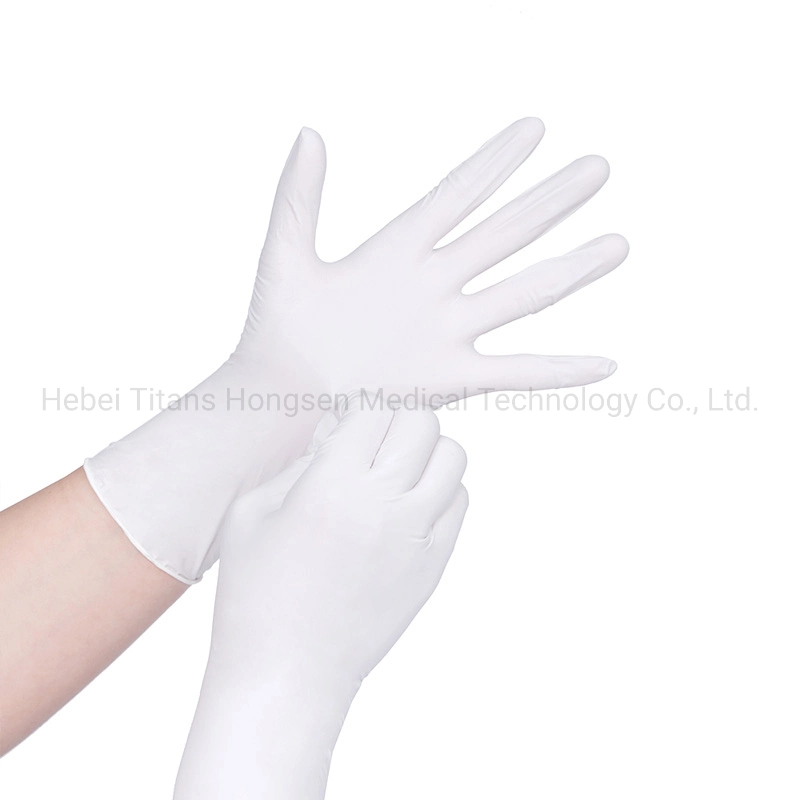 Titanfine Disposable Rubber Powder Free Dental White Nitrile Hand Gloves