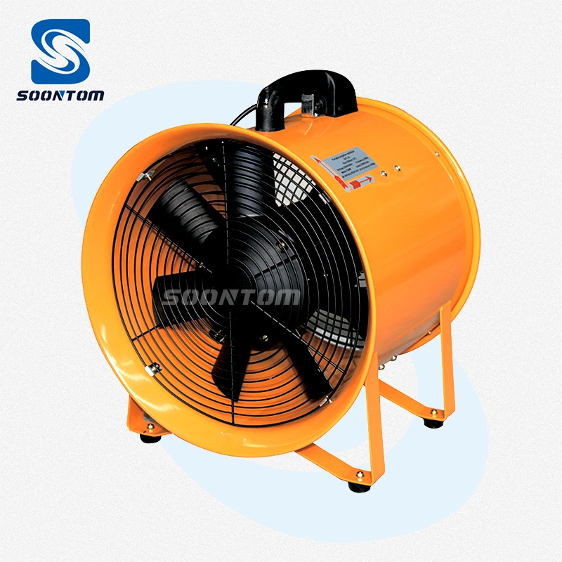 Ventilateur de refroidissement industriel à grande vitesse 12" 220V/110V de couleur orange Ventilateur de soufflerie axiale portable