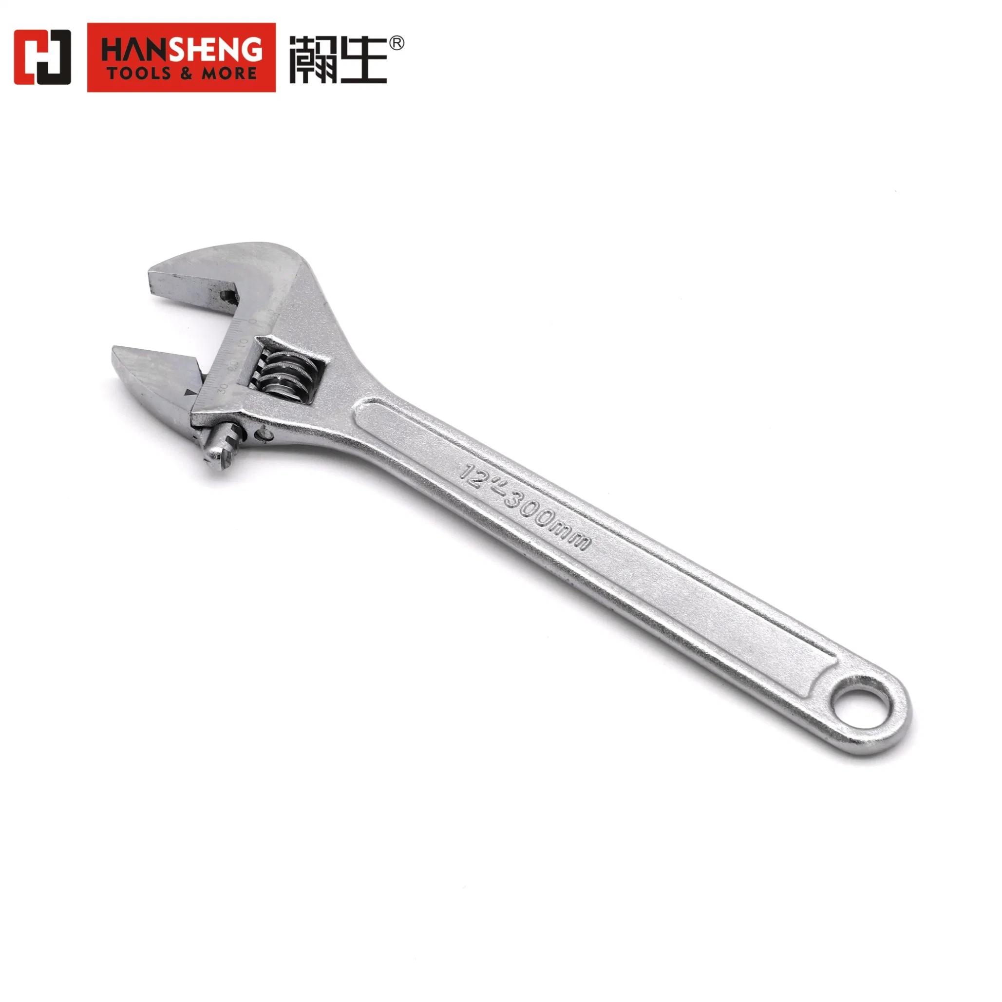 Professional Adjustable Wrench, Wrench, Hand Tool, Hardware Tool, Power Tool, Made of CRV, with PVC Hanlde, One-Hand Operate, 6", 8", 10", 12"