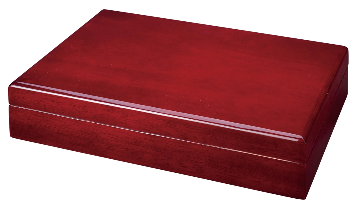 L'artisanat en bois marron finition piano Humidor Cigar Box