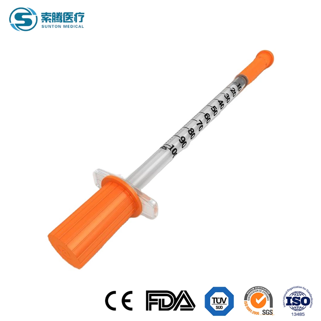 Sunton U40 Syringes China Glass Syringe Factory Medical CE Precisely Graduated 0.5ml Disposable Syringes Insuline Syringe 1 Ml 3 Way Syringe/200ml Syringe