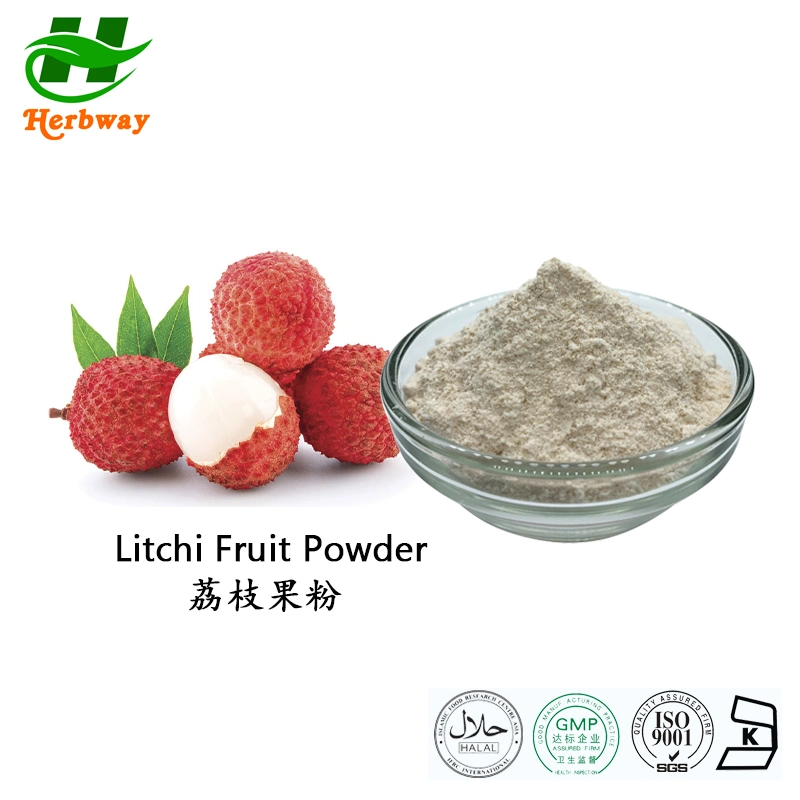 Herbway Factory Direct Sale Freeze-Dried Lychee Powder Litchi Fruit Powder for Beverage