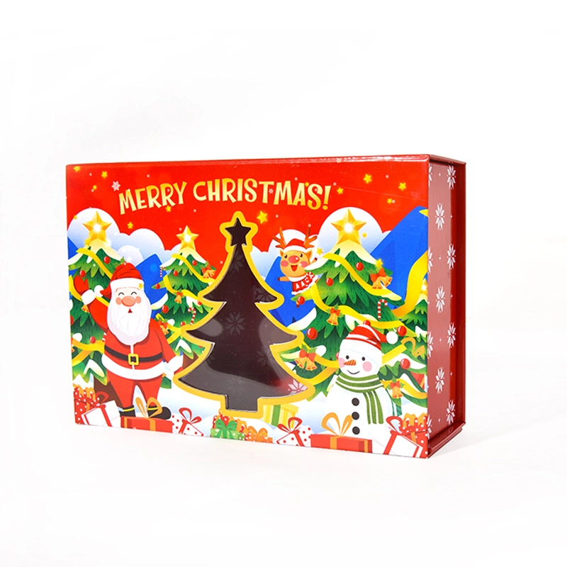 Folding Style Magnetic Gift Boxse for Merry Christmas Gift Packaging