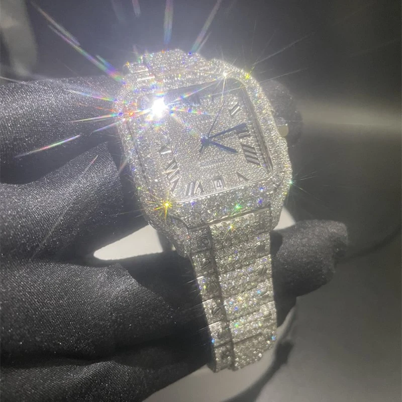 Custom Luxury Watch Men Moissanite Diamond Watch Iced Out VVS Moissanite Watch Hiphop Watch Fashion Jewellery