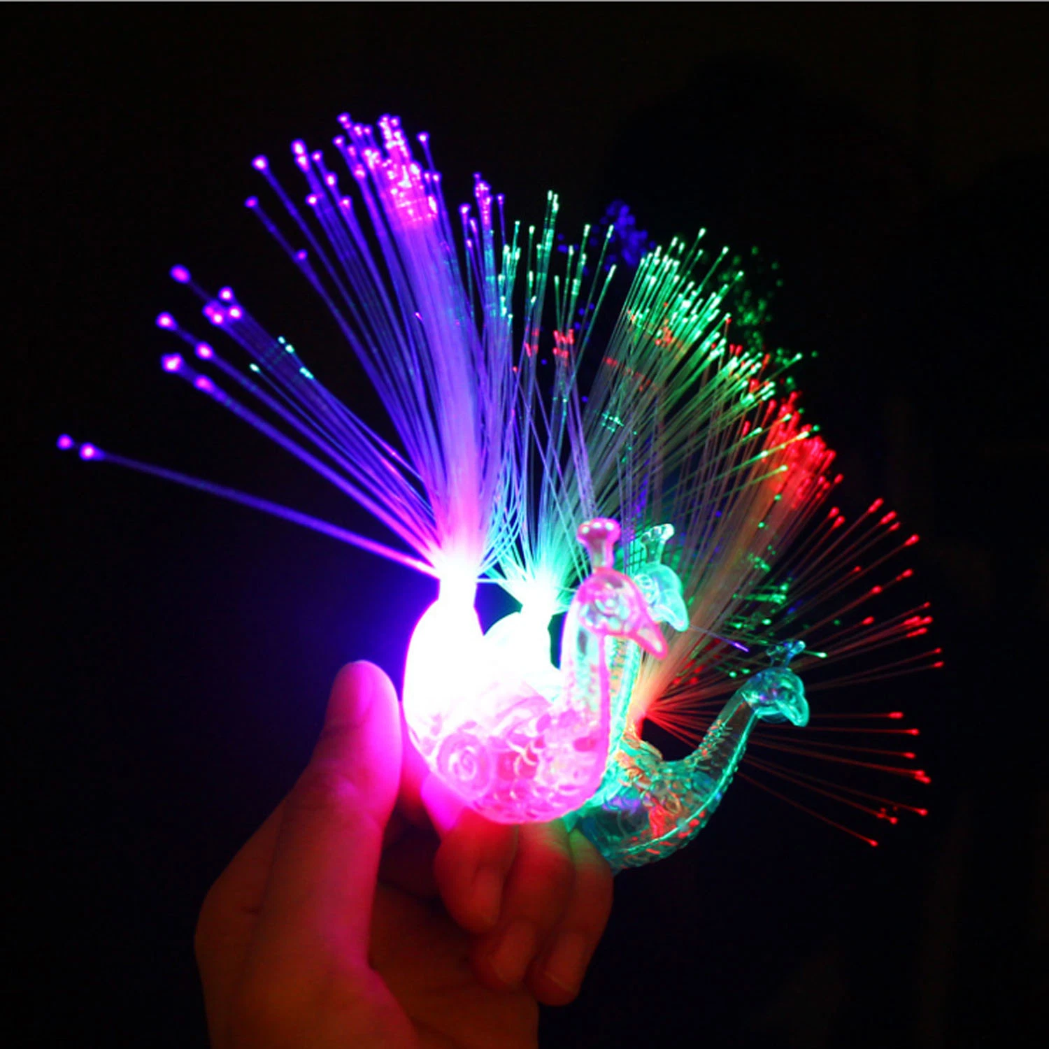 Peacock lampe de doigt enfants Creative Toys Luminous Ring