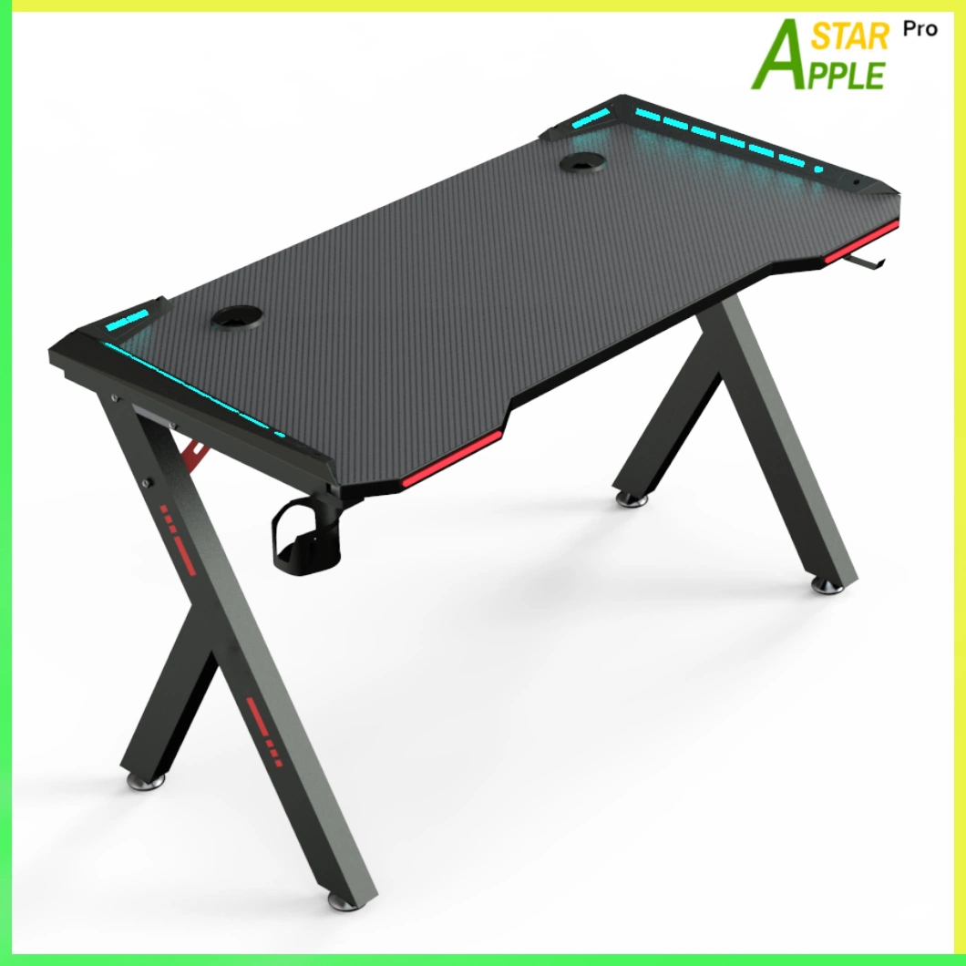 as-A2031r-1006 Wholesale Market Modern Wooden Computer LED Laptop Desk Wood Table Meeting Luxury Executive Game Home Beauty Bedroom Gaming Furniture