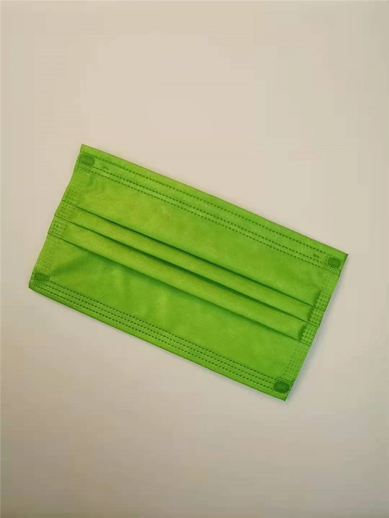 Green Color Mask Meltblown Cloth, Now-Woven, Elastic, Tie-on, Bef> 95%, Disposable, 3ply, Layer, Protecive, Face Mask,