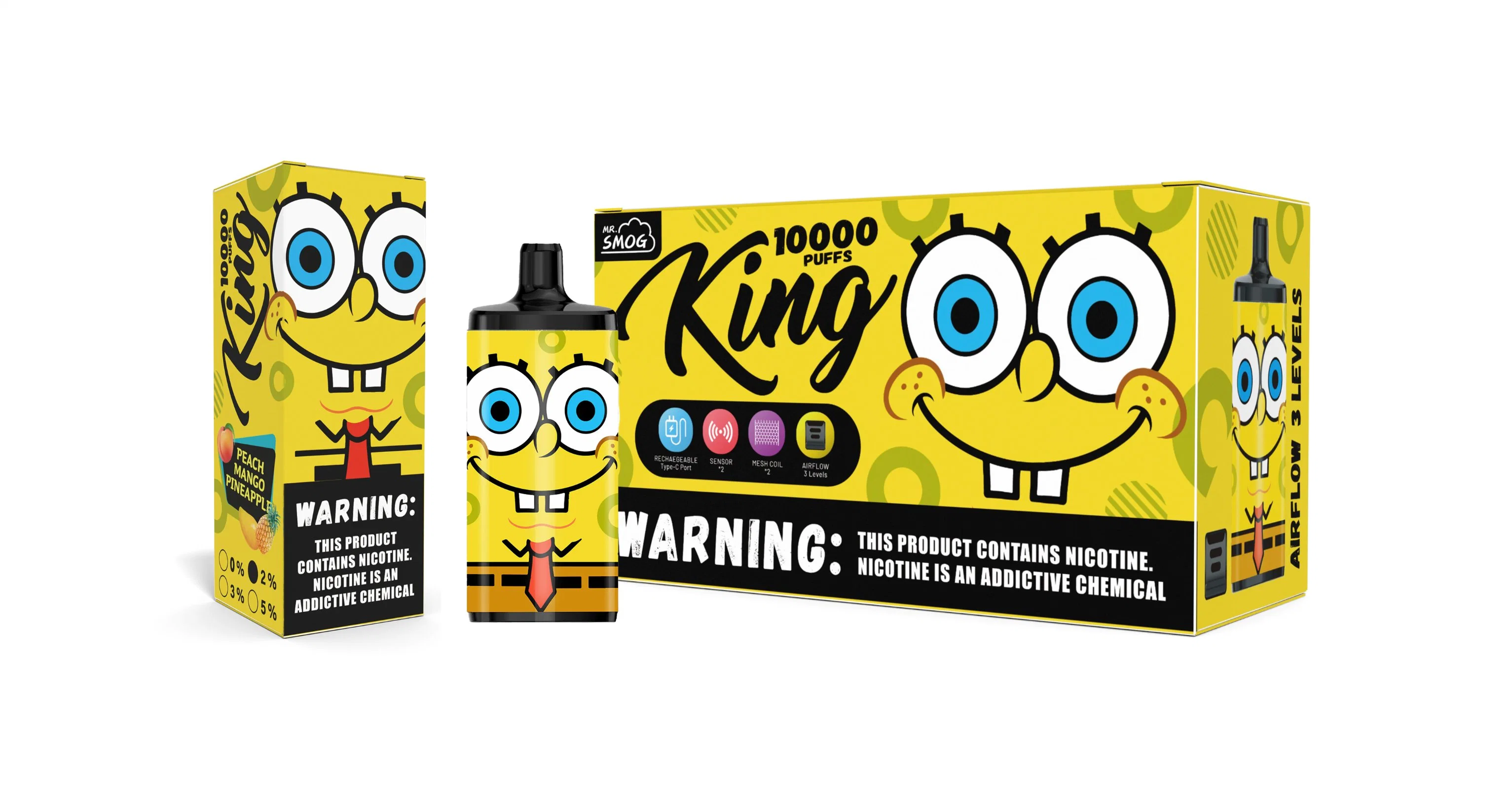 10K Puffs Mr Smog King Original Manufacturer Disposable Vape Puff Bar Electronic Cigarette OEM New Model 5000 6000 7000 8000 9000 10000 12000 Puffs