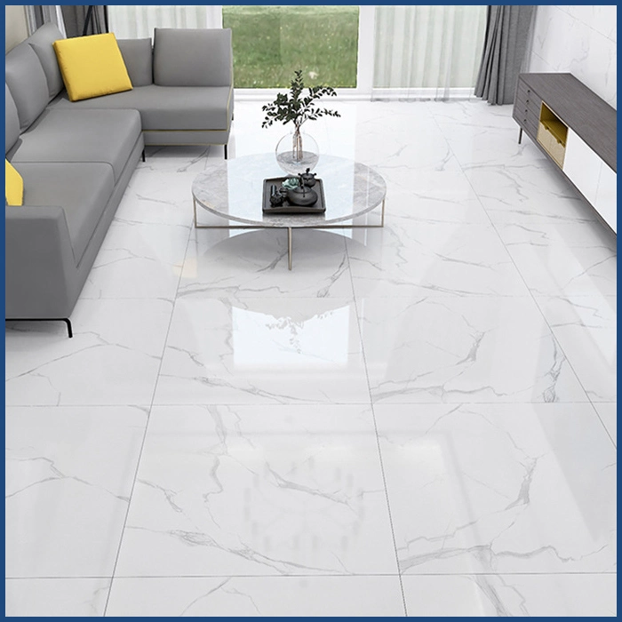 China Fabrik Preis Outlet 600X600 White Marble Polierporzellan Boden Kachel