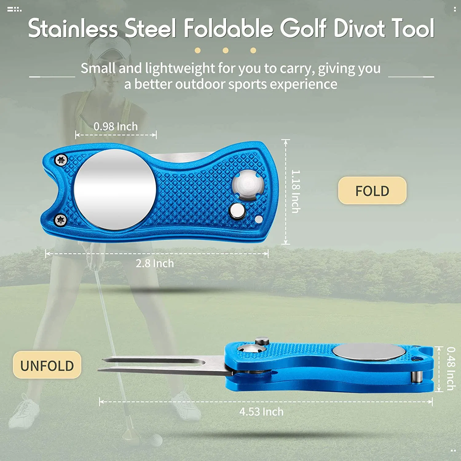 Golf Divot Aluminum Handle Golf Repair Divot Tool Golf Divot Tool High quality/High cost performance 