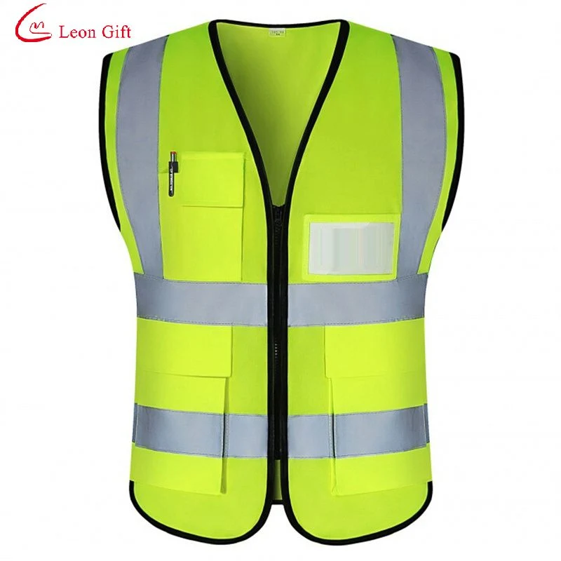 Commerce de gros logo personnalisé Multi Pocket maillot de corps de la circulation routière devoir gilet de protection de l'assainissement des vêtements de sécurité réfléchissant