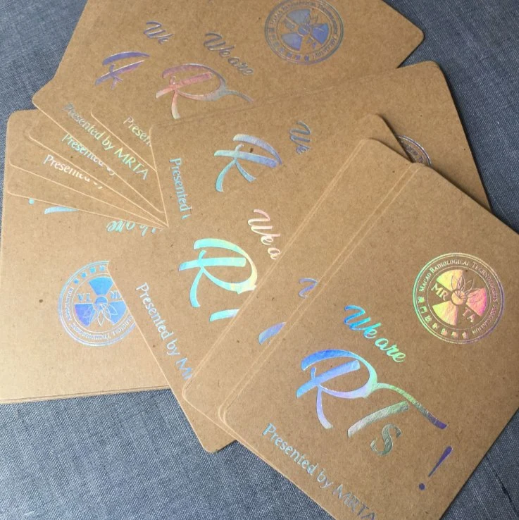 Rainbow Hot Stamping Kraft Paper Custom Gift Greeting Cards