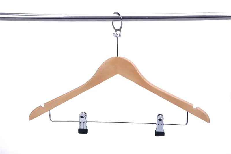Hotel Hanger with Anti-Theft Ring Wooden Hanger