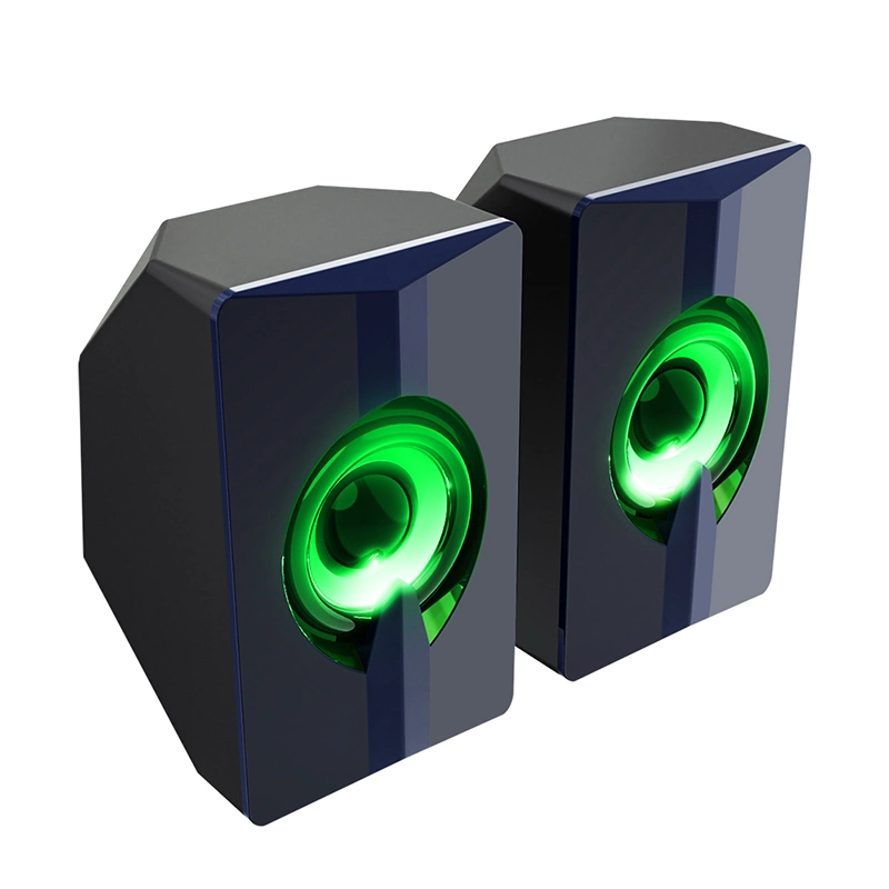 Stylish Colorful RGB Light Dual Channels Stereo Effect Speakers Mini USB Speaker for PC Computer