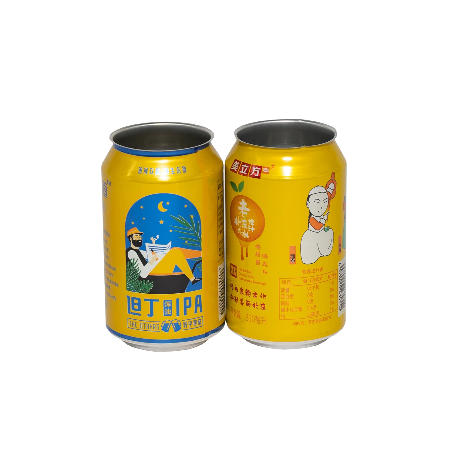 Lata de cerveza en blanco elegante estándar 330ml de latas de aluminio para la cerveza refrescos bebidas Agua de Coco con etiqueta logo