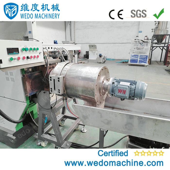 Waste Plastic HDPE PP Scraps Pipes Flakes Granulator for Regranulation with Single Shaft Shredder