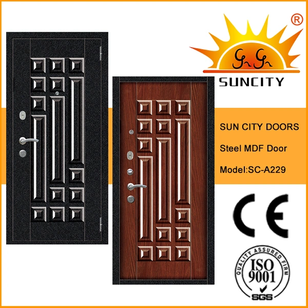 Original Factory Single Double Entry Front Steel Wood MDF Wooden Armored Door