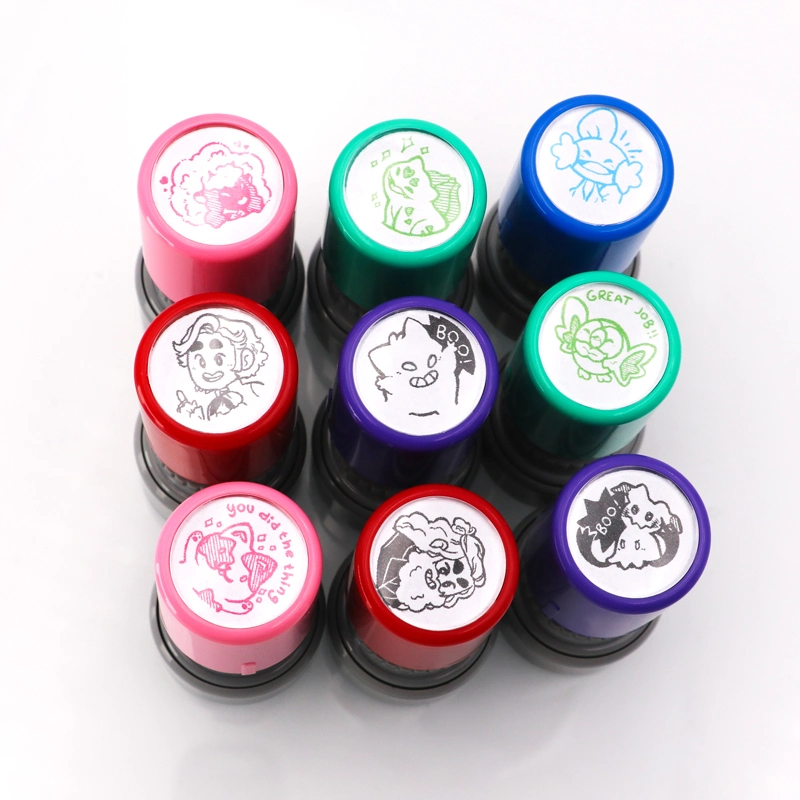 Custom Round Stamp Pre-Inked Flash Office Stamp for Teacher Self Inking Stamps