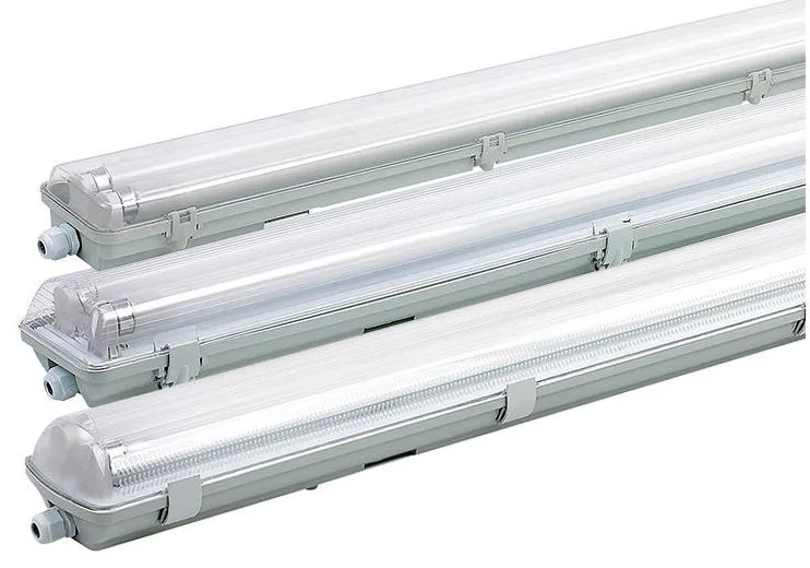 Simva LED Vapor Tight Light IP65 Color 3000-6500K Fixture 2FT Double Tube Clear Over 18W for Outdoor Parking Lot, Car Washes, Cold Storage Facilities