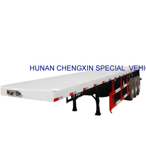 Tri-Axles 20ft Flatbed Shipping contenedor de carga cama plana Semi Traile