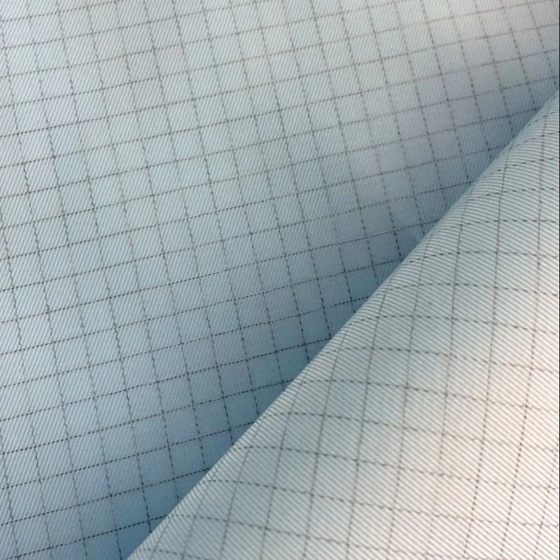 0.5cm Check 70 Times Washing ESD Plain Polyester Cotton Japanese Carbon Fiber Conductive Fabric for T-Shirt