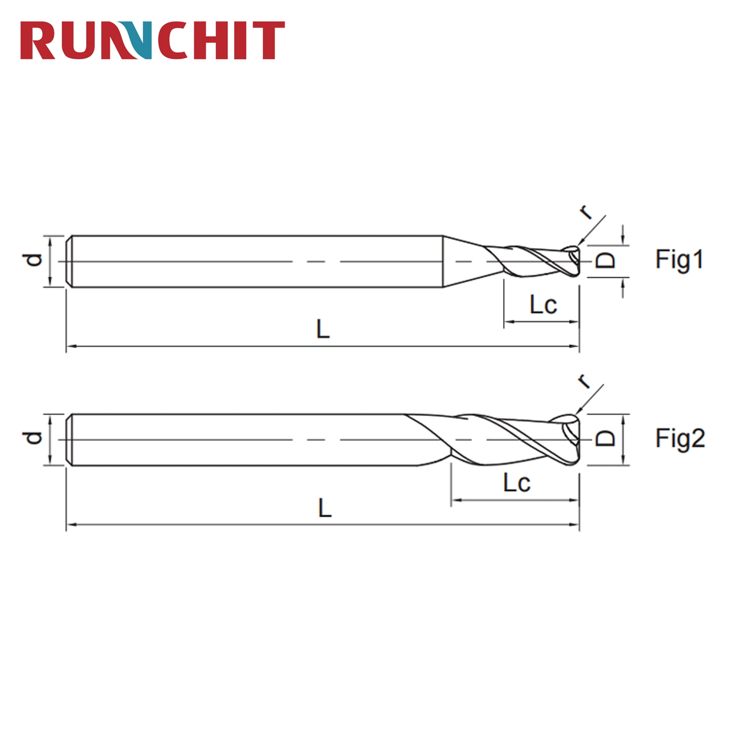 2/4flute Hartmetall flach/Kugel/Eckenradius Diamant Beschichtung Ende Mühle CNC Hartmetall-Fräser Fräsen D8,0 * R1,0 * 20 * L100 * D8 * 2t (DRAI0810)