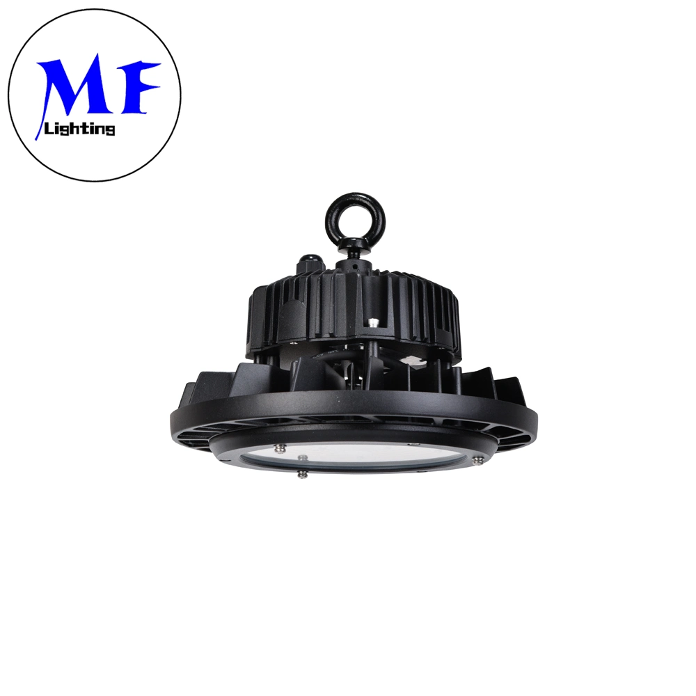 IP65 ETL Dlc5.1 100W 150watt 200W 300W Prix d'usine Étanche Réflecteur d'urgence disponible Dali 0-10V Dimmable UFO LED Highbay Light