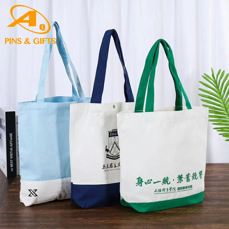 Promotional Gift Custom Logo Luxury White Shopping Bag Reusable Makeup Packaging Cotton Canvas Tote White Poliester Sublimacin