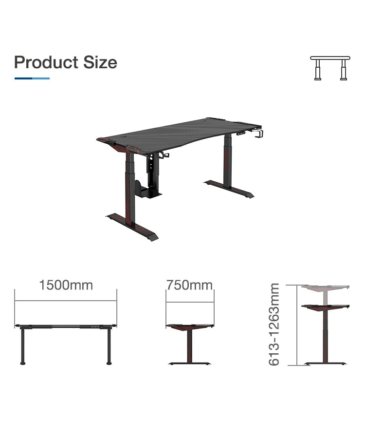 Jiecang Factory Professional Customization High Performance Low Noise Ergonomic 1250n Load Capacity Robot Armor Style Cool Lights E-Sports	Gaming Standing Desk