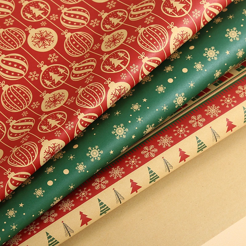 Factory Direct Sale Colorful Wrapping Roll Paper for Christmas Gift Packaging