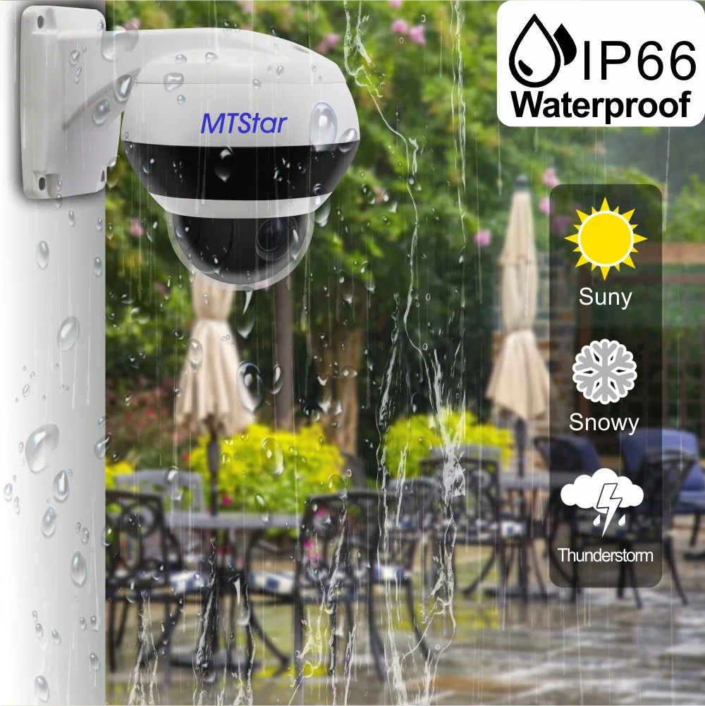 355 Degree Continues Rotation 4 PCS Infrared Lights 20 Meter IR Outdoor/Indoor Surveillance camera System IP66 5MP 5X Optical Zoom Network IR PTZ Camera