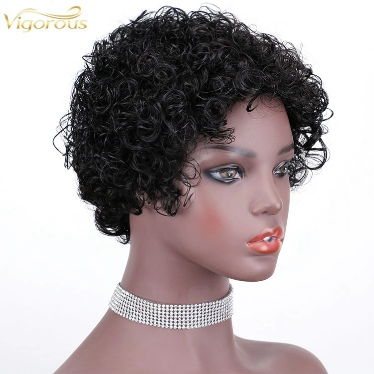 Cheap Short Bob Afro Curly Pixie Cut Wave Brazilian Real Human Hair