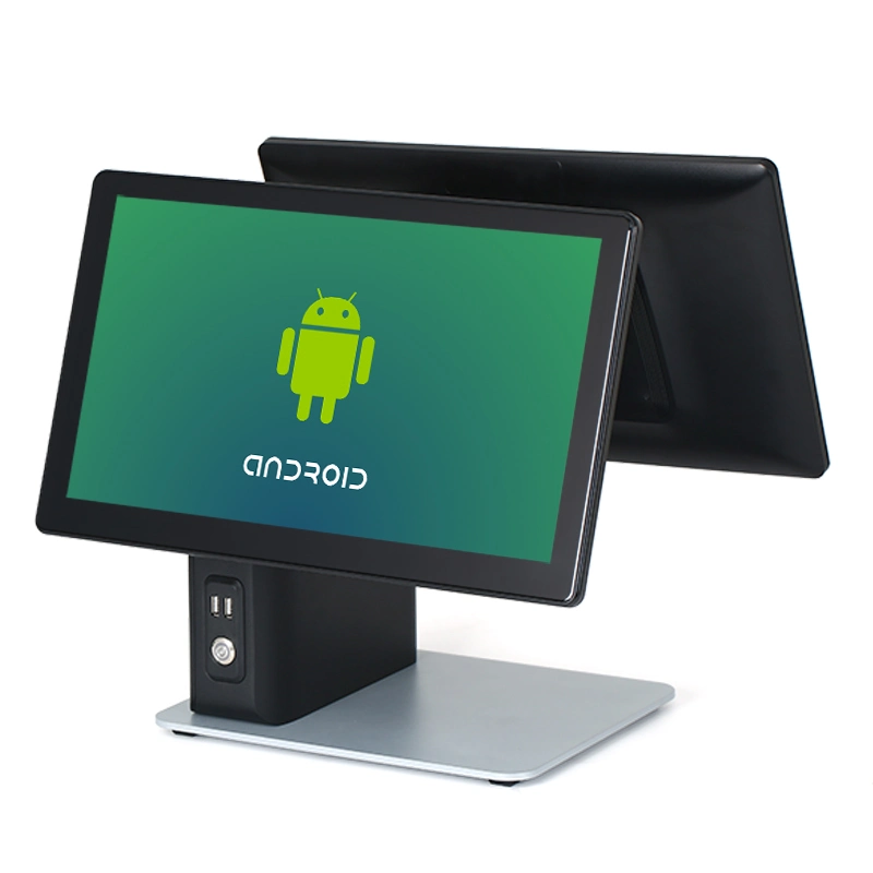 3 % Rabatt auf CE-Zertifikat All-in-One-POS-Hardware 15,6 Zoll Dual Touchscreen Android OS POS Terminal