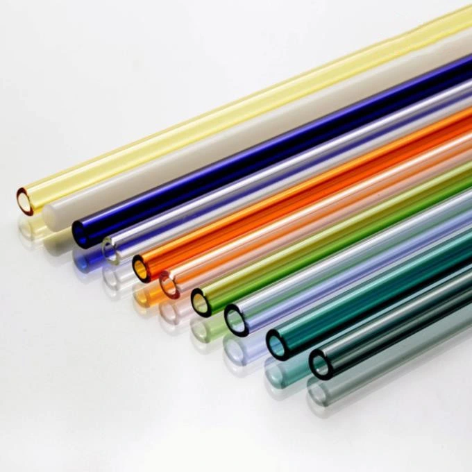 Heat Resistant High Borosilicate Glass Tube Reusable Kitchen Glassware Wine Milk Juice Glass Straw