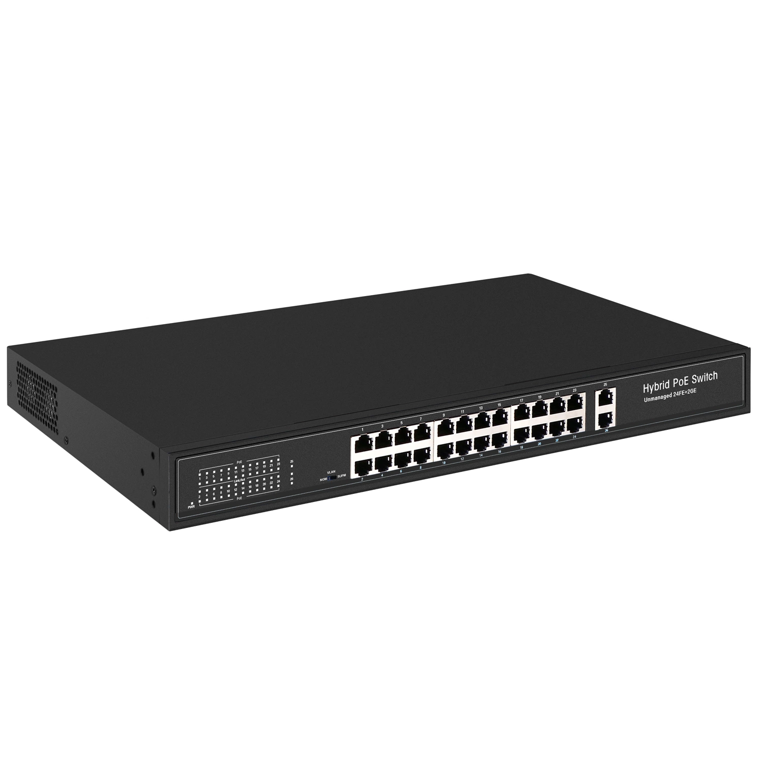 24 Port Poe Switch with 2 1000m Ge Uplink Port 10/100Mbps Power for IP Camera and VoIP Phone (TP2624F)