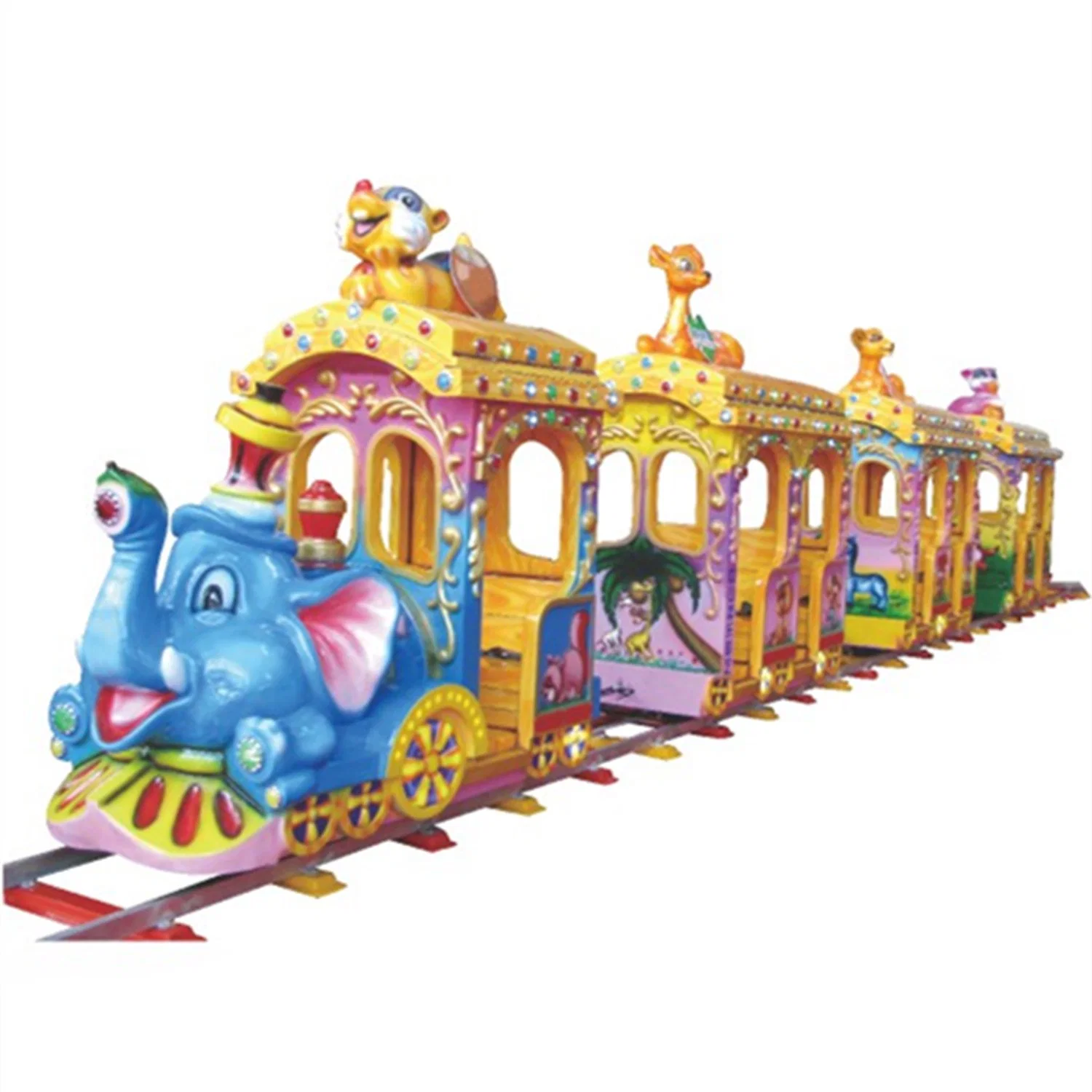 Scenic Electric Amusement Park Equipment Children Riding Facilities Trackless Trains